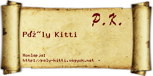 Pály Kitti névjegykártya